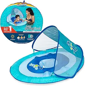 SwimWays Baby Spring Float with Adjustable Canopy and UPF Sun Protection, Blue Lobster SwimWays Baby Spring Float with Adjustable Canopy and UPF Sun Protection, Blue Lobster