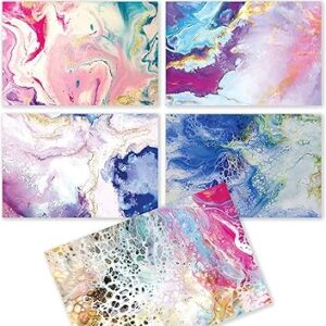 Better Office Products 100-Pack All Occasion Greeting Cards, Assorted Blank Note Cards, 4 x 6 inch, 5 Abstract Art Designs, Blank Inside, with Envelopes, 100 Pack