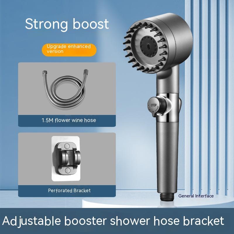 The Third Gear Adjustable Strong Supercharged Shower Head Household Bath Shower Hose Shower Head - Image 6