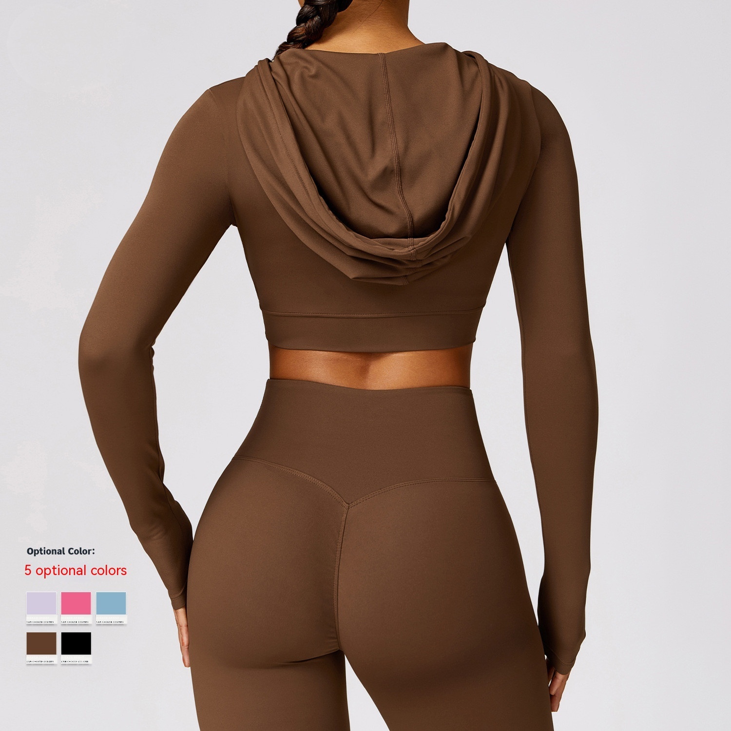 Outdoor Running Exercise T-shirt Hooded Workout Clothes Top - Image 3