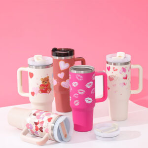 40 Oz Tumbler With Handle Straw Insulated, Stainless Steel Spill Proof Vacuum Coffee Cup Tumbler With Lid Tapered Mug Gifts For Valentine Lover Suitable For Car Gym Office Travel 40 Oz Tumbler With Handle Straw Insulated, Stainless Steel Spill Proof Vacuum Coffee Cup Tumbler With Lid Tapered Mug Gifts For Valentine Lover Suitable For Car Gym Office Travel