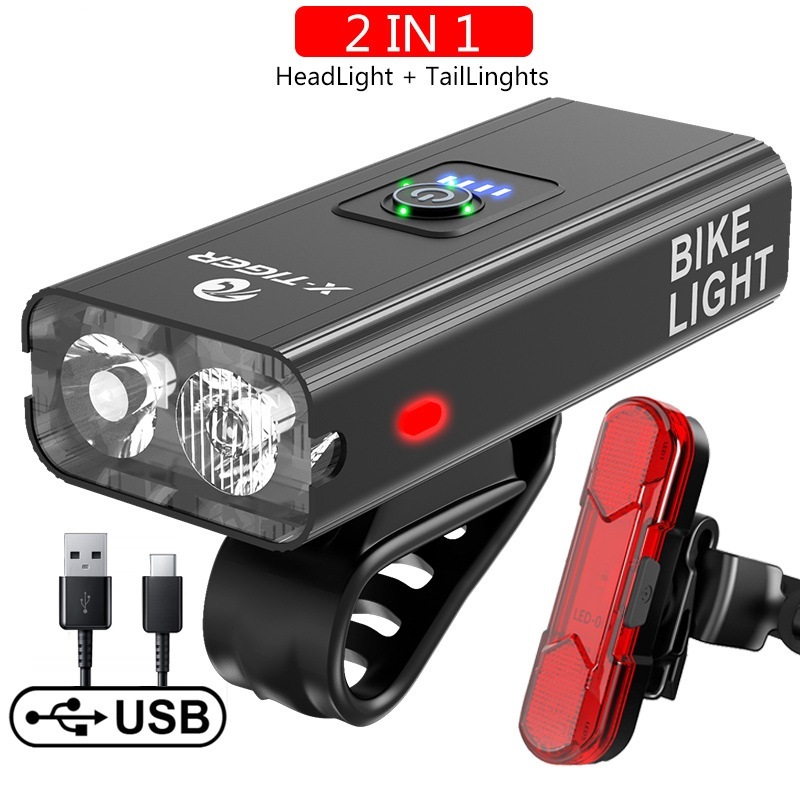 USB rechargeable outdoor waterproof light power display mountain night riding light - Image 9
